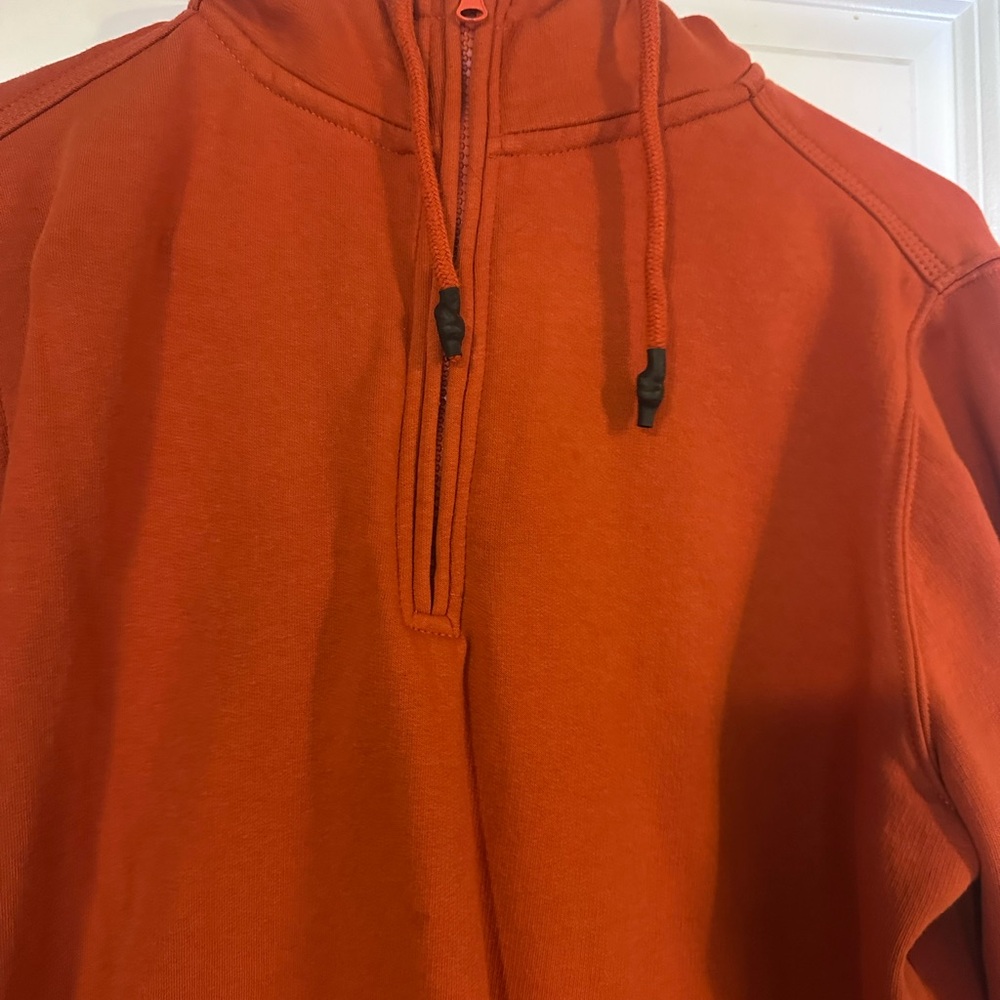 Rust Orange quarter zip Hoodie - Picture 4 of 5